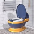 thumbnail image 6 of Toilet Training Potty Infants Toilet Seat Compact Size Easy to Clean (Brush Included) Realistic Toilet Potty Seat Babies Girls Boys Kids PVC Seat Blue, 6 of 8