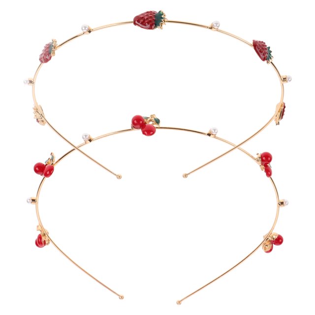 GOOHOCHY 2pcs Cererry Strawberry Dadberry Hoops Cabello Tandilas de fruta Accesorios para el cabello
