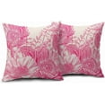 thumbnail image 2 of Vintage Flowers Pillow Covers 16x16 Inch Set of 2 Hot Pink Floral Leaves Decorative Square Throw Pillows for Couch Rustic Square Pillow Cases Home Decor for Living Room Sofa Porch Outdoor, 2 of 6