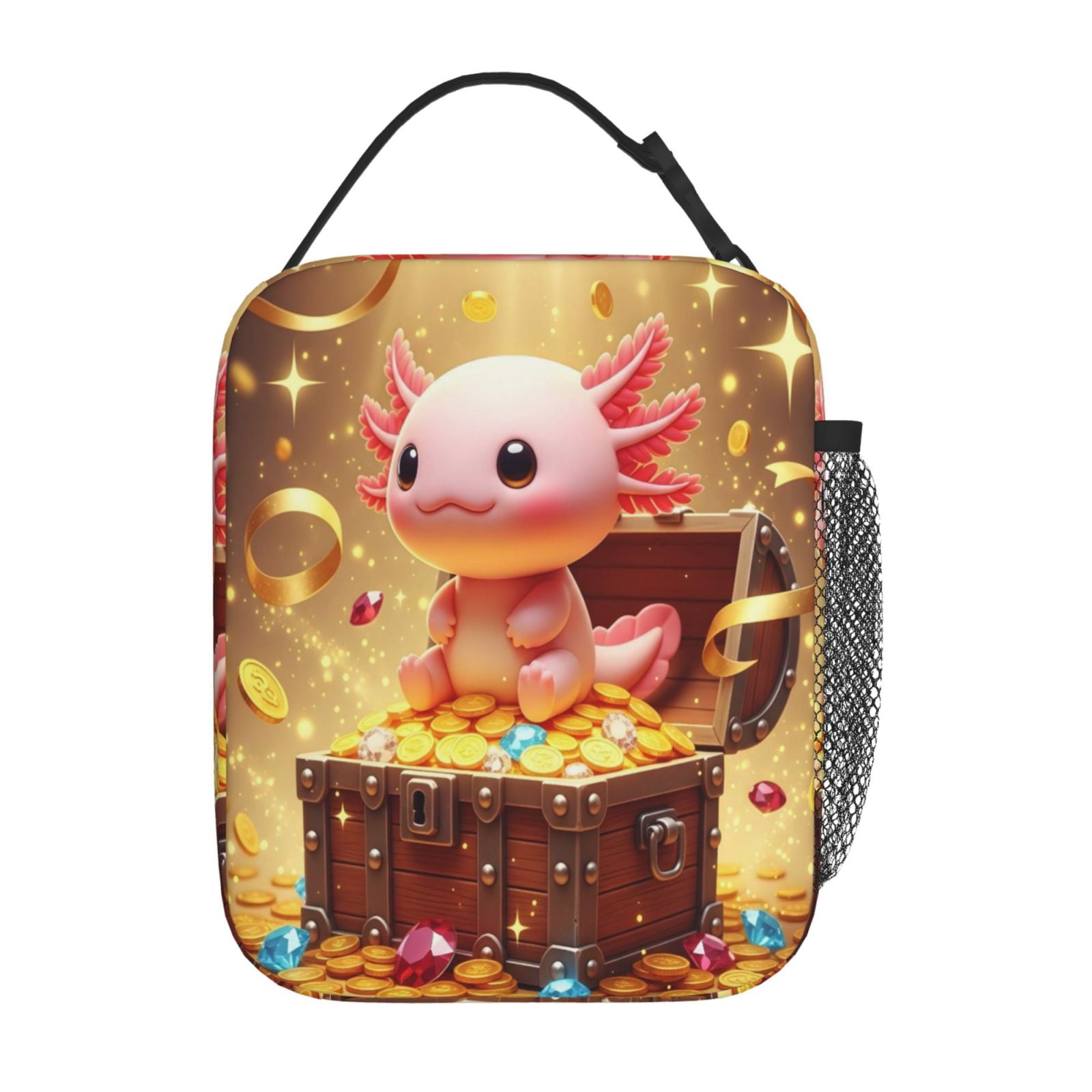 Lunch Bag For Women Men Insulated Portable Lunch Box Bento Box Office Picnic Travel Cooler Bag Cute Cartoon Axolotl 5