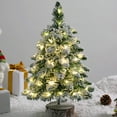 thumbnail image 3 of 2FT Premium Flocked Christmas Fake Tree  Perfect Artificial Tree with LED Lights for Christmas Decoration  Snowy  Tree with Wood Base, 3 of 6