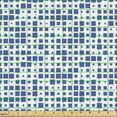thumbnail image 2 of Ambesonne Geometric Fabric by the Yard Upholstery, Small and Big Squares Art, 1 Yard, Persian Blue White, 2 of 5