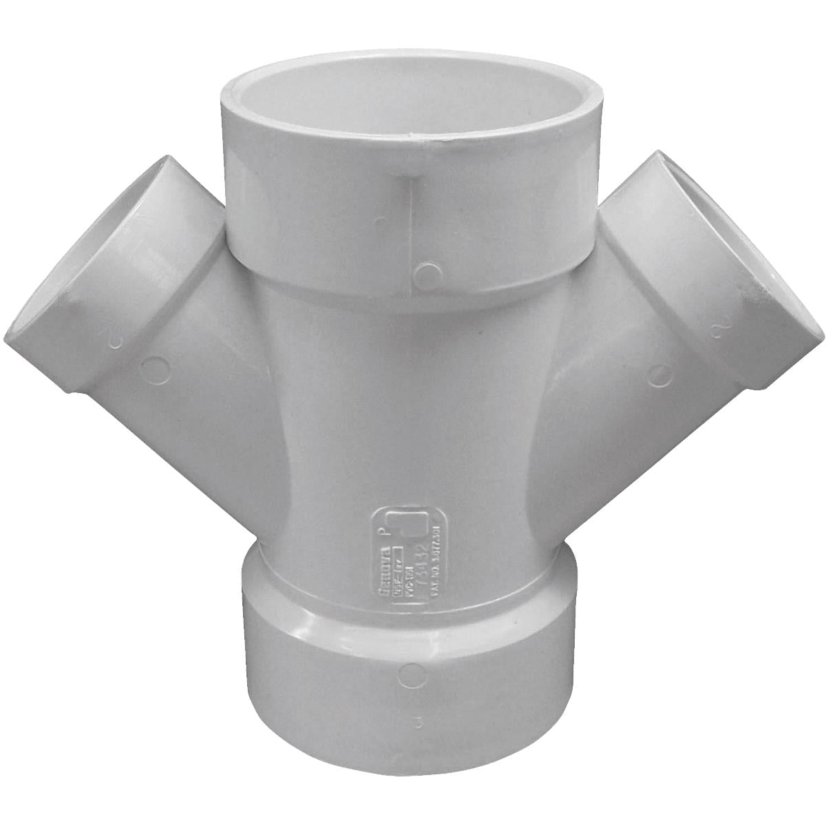 Charlotte Pipe 3 In. x 2 In. Schedule 40 DWV PVC Reducing Double Wye