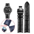 thumbnail image 2 of Correa de reloj de cuero genuino con extremo curvo de 20 mm y 21 mm para Tissot Seiko Rossini 5793B04B 9633B04B Pulsera con patrón de lagarto, 2 of 5
