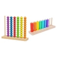 thumbnail image 2 of HILABEE 2 Pcs Jouets en Bois de Tri et d'Empilage des Couleurs Jouet Sensoriel pour Enfants Jouet Éducatif Style A, 2 of 9