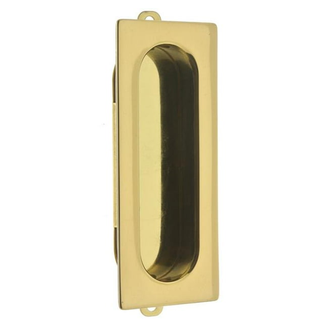 Idh by St. Simons 25400-003 Solid Brass Rectangular Flush Door Pull, Polished Brass