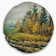 thumbnail image 1 of River on a Decline - Landscape Printed Throw Pillow - 20 Inches Round, 1 of 4