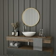 thumbnail image 3 of Merrick Lane 24" Round Accent Wall Mirror in Black with Metal Frame for Bathroom, Vanity, Entryway, Dining Room, & Living Room, 3 of 12
