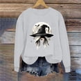 thumbnail image 4 of JOANKDMI Women Fall Graphic Sweatshirt Witch Print Crewneck Long Sleeve Drop Shoulder Oversized Pullover Casual Vintage Halloween Trendy Clothes, 4 of 4