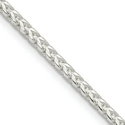 Sterling Silver 2.55mm D/C Square Franco Chain (22 X 2.55) Made In Italy qqf080-22
