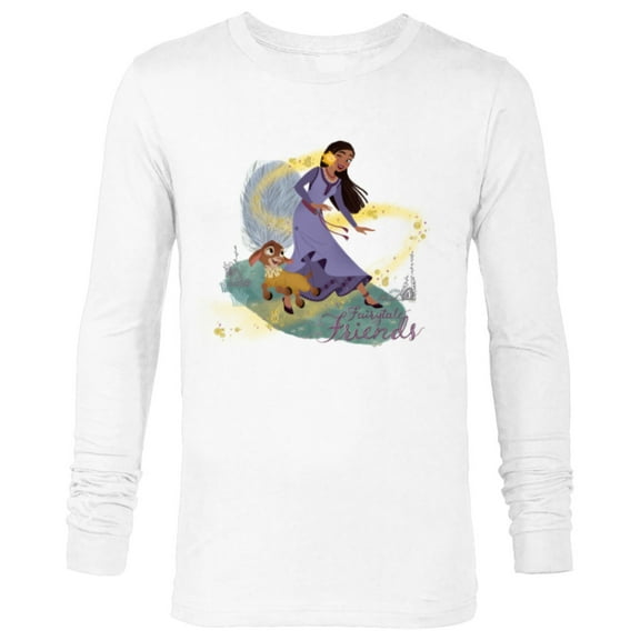 Disney Wish Asha Valentino and Star Fairytale Friends - Long Sleeve T-Shirt for Men - Customized-White
