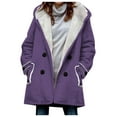 thumbnail image 4 of Taqqpue Womens Winter Warm Fleece Lined Hooded Coats Jacket Outerwear Overcoat Cardigan Casual Oversized Long Sleeve Solid Color Winter Sweater Coats Long Hooded Jackets for Women with Pocket, 4 of 5