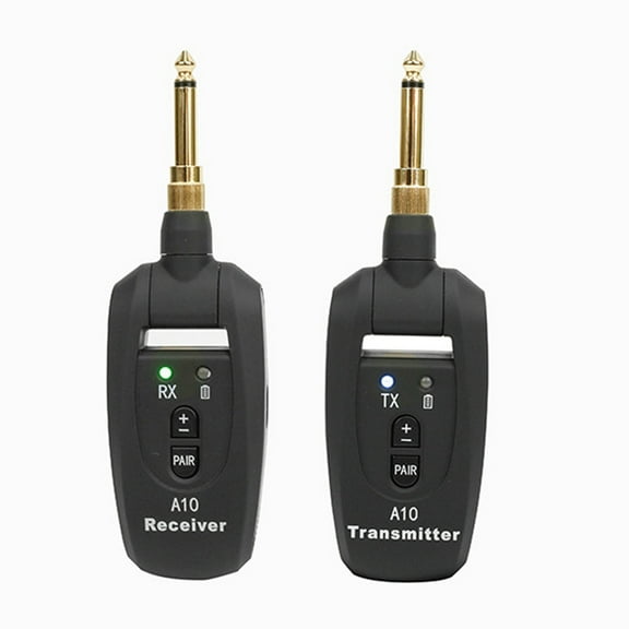 A10 Guitar Wireless System Guitar Pickup Audio Transmitter Receiver for Electric Guitar Parts Guitar Accessories,1 X Transmitter 1 X Receiver,Black