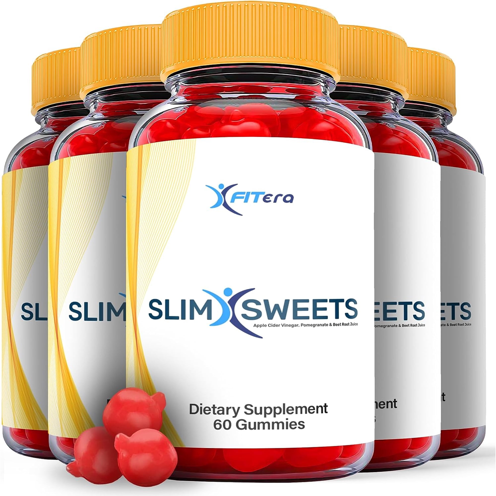(5 Pack) Fitera Slim Sweets Keto ACV Gummies -Apple Cider Vinegar Supplement for Weight Loss - Energy & Focus Boosting Dietary Supplements for Weight Management & Metabolism - Fat Burn - 300 Gummies