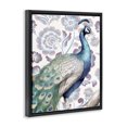 thumbnail image 3 of Stupell Industries Traditional Peacock on Vintage Florals Black Floating Frame Canvas Art, 17 x 21, by Kim Allen, 3 of 8