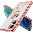 thumbnail image 4 of nancheng Phone Case for Motorola Moto G 5G (2024) / Moto G Play 5G 2024 Cute Soft TPU Cover for Girls Women with Heart Kickstand Lanyard Shockproof Protective - Rose Butterfly, 4 of 7