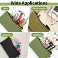 thumbnail image 5 of 3 Pack Tool Bag Zipper Pouch, Premium Tool Pouch, Utility Multipurpose Storage Organizer Tool Pouches with Carabiner Metal Zipper for Tools, Stationary, Pencil Pouch (3 Pack, Tan, Navy Green, Black), 5 of 8