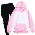 thumbnail image 3 of Girls Long Sleeve Hoodie Top and Bottom Set for Kids Cozy Comfort with Contrasting Sleeves Wear for Girls, 3 of 3