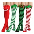 thumbnail image 4 of W 2 Pares De Calcetines Navideños, Medias Largas A Rayas, 4 of 8