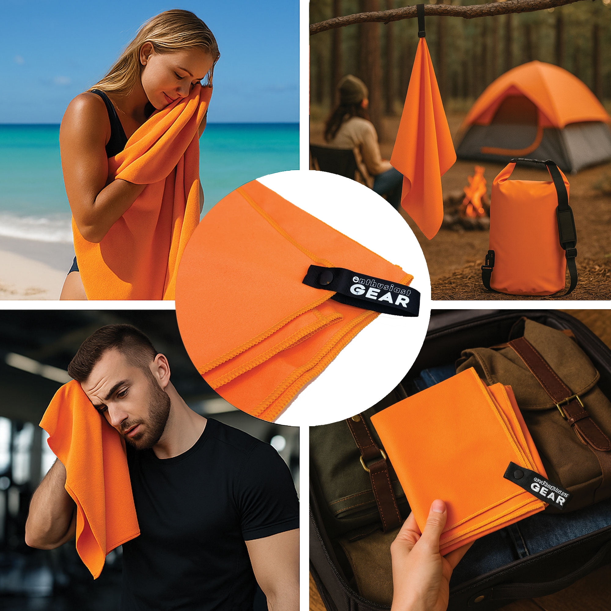 Enthusiast Gear Waterproof Dry Bag 15 L + Free Quick-Dry Microfiber Towel – Floating Roll-Top Dry Sack for Kayaking, Boating & Camping