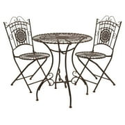Oriental Furniture Rustic Wrought Iron Patio Bistro Set