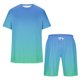 thumbnail image 4 of Mens Pantalones Casuales Cuello Redondo Impresión de Manga Corta Blusa Y Pantalones Cortos Traje, Pantalones de Traje para Hombres, 4 of 5