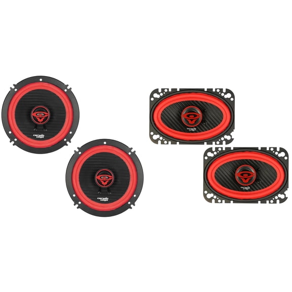 Cerwin Vega Speaker Bundle V65 & V46 6.5" Coaxial Speaker Set & 4X6" Coaxial Speaker Set