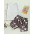 thumbnail image 4 of Genuiskids Western Baby Boy Summer Clothes Infant Sleeveless Tank Top Cow Printed Retro Boho Jogger Pants Shorts Cute Cowboy Outfits 0-3T, 4 of 8
