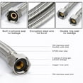 thumbnail image 2 of Faucet Line Connector Braided 304 Stainless Steel Supply Hose 1/2" I.P. Female Thread to 1/2" I.P. Female Straight Thread Faucet Hose Replacement (One Pair), 2 of 6
