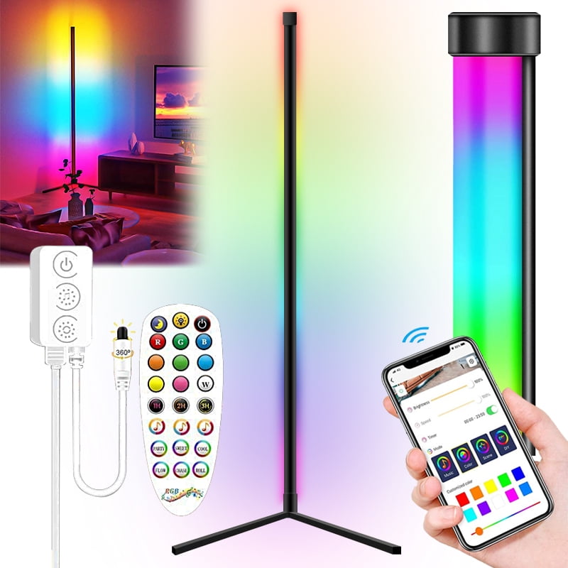 Fantastic Artistic Atmosphere for Living Room/Bedroom/ Studio Mini LED RGB Corner Floor Lamp Table/Desk Dream Color Changing Mood Lighting with Smart App Control and Remote Control/Voice Control