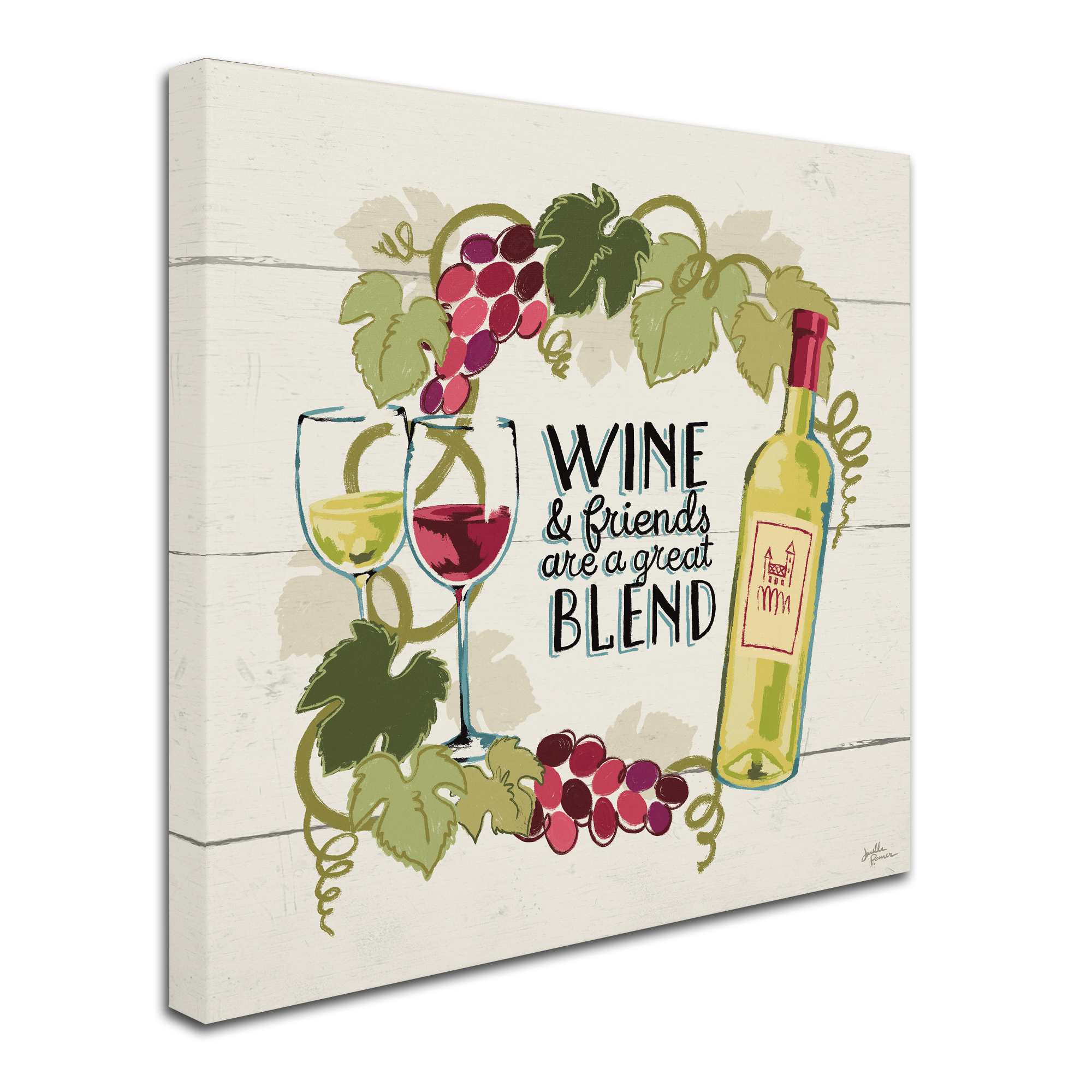Trademark Fine Art 'Wine and Friends V' Canvas Art by Janelle Penner