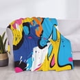 thumbnail image 3 of Uemuo Abstract Color Splash Printed Throw Blanket for Couch, Fluffy Fuzzy Blankets for Bed, Sofa, Cozy Flannel Faux Fur Blanket-60"x50", 3 of 6