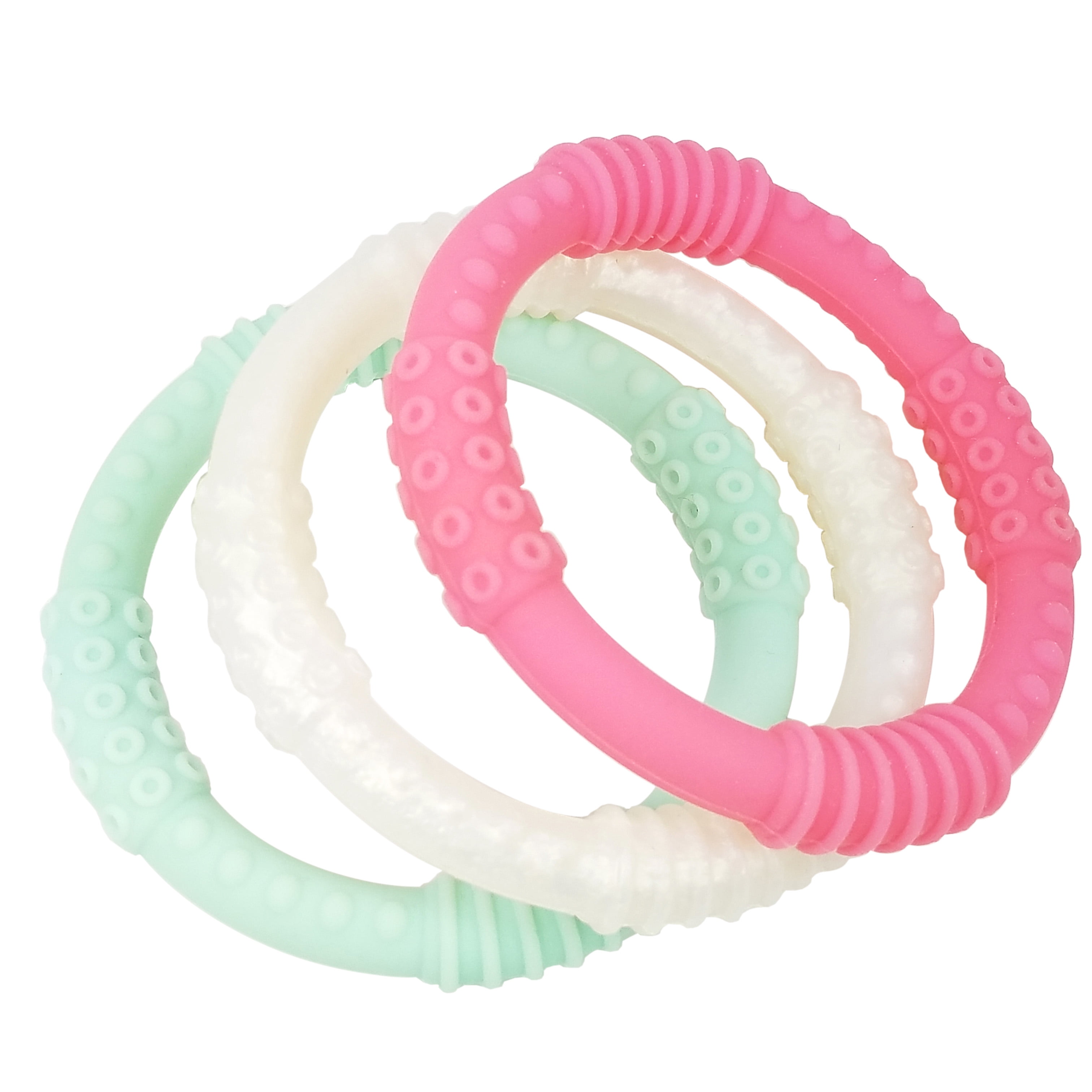 Baby Teething Ring 3 Pack - mooi baby - 100% Silicone Infant Baby Teether  Toy - Walmart.com