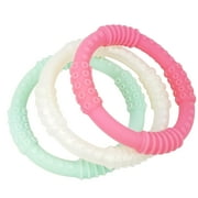 Baby Teething Ring 3 Pack - mooi baby - 100% Silicone Infant Baby Teether Toy