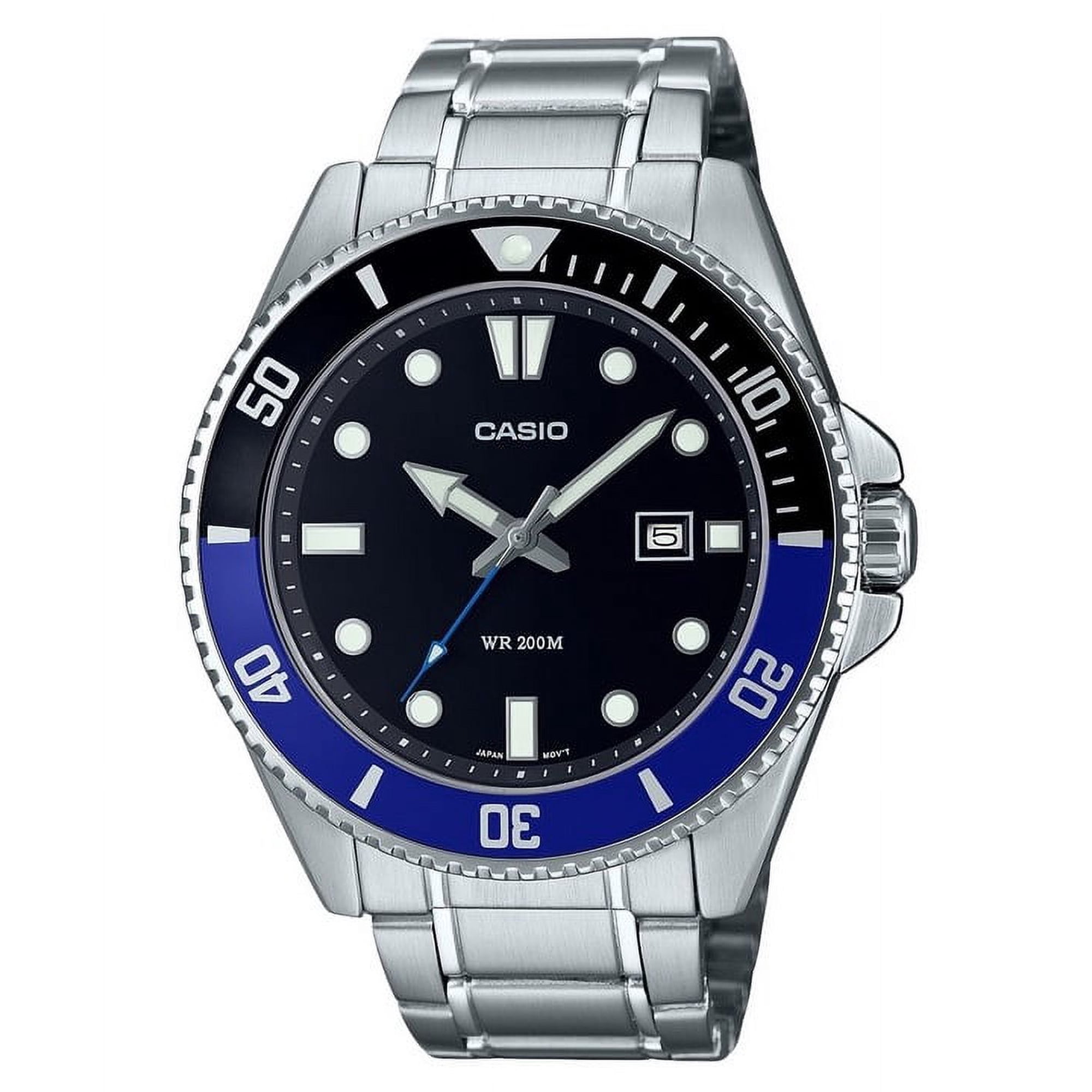 Casio MDV-107D-1A2 Men's Stainless Steel 200M 3-Hand Analog Dive Watch