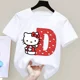 thumbnail image 3 of Camiseta de manga corta de algodón para niños con letras de la A a la Z de Hello Kitty Anime, Sanrio Summer Girly Heart, suave, kawaii, regalo de cumpleaños, camiseta para niños, 3 of 5