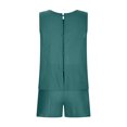 thumbnail image 5 of REORIAFEE Women's Summer 2 Piece Outfits Sets 2023 Trendy Lounge Sets 80s Outfit Fashion Women Round Neck Sleeveless Blouse Loose Cotton Linen Pockets Pants Shirts Sets Green XL, 5 of 8