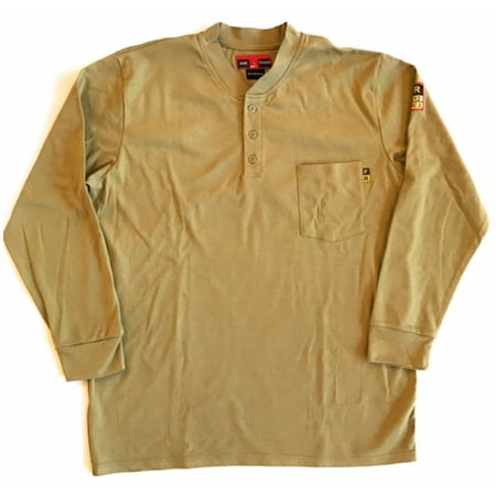 Flame Resistant FR Henley T shirt – 100%C – 7 oz - Light (Best Flame Resistant Clothing)