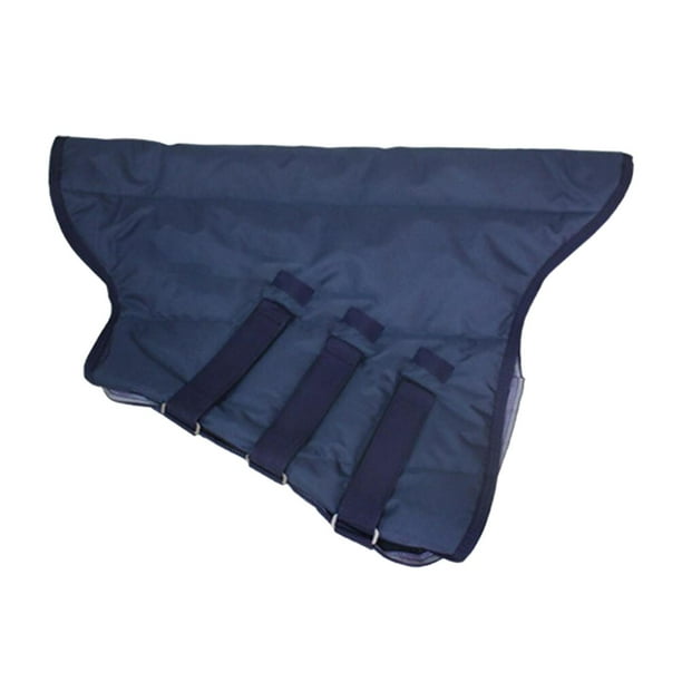 Funda de cuello para caballo de invierno con 3 correas ajustables, gruesa y cálida, resistente al agua. Azul
