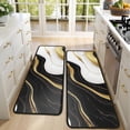 thumbnail image 4 of Kitchen Rugs Sets Of 2,Black White Gold Marble Pattern Anti Fatigue Kitchen Mat Rugs Non Slip Washable,Decorative Kitchen Floor Mats for Kitchen,Sink,Laundry,17"x47"+17"x47", 4 of 5