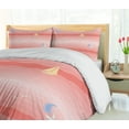 thumbnail image 5 of Ambesonne Pink Ombre Duvet Cover Sets, Sailing Boats and Birds, 2-King, Coral Blush and Peach, 5 of 6