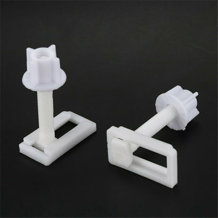 

Cogfs 2 Pcs Toilet Seat White Hinges Full Set Bolts Screws Bathroom Repair Kit Tools 3.6 cm