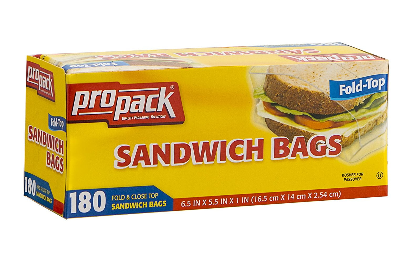 Propack Fold Top Sandwich Bags 180 Ct