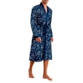 thumbnail image 7 of Mens Long Sleeve Bathrobe with Shorts Set 2 Piece Silk Robe Lounge Wear Pjs Sets Lightweight Pajamas Sleepwear Navy, 2XL, 7 of 7