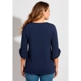 thumbnail image 3 of Catherines Women's Plus Size Crepe Ruffle Sleeve Top, 3 of 3
