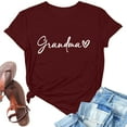 thumbnail image 4 of Womens Tops Short Sleeve Summer Tops For Women Casual Grandma Heart Printed Tee Womens T Shirts, 4 of 5