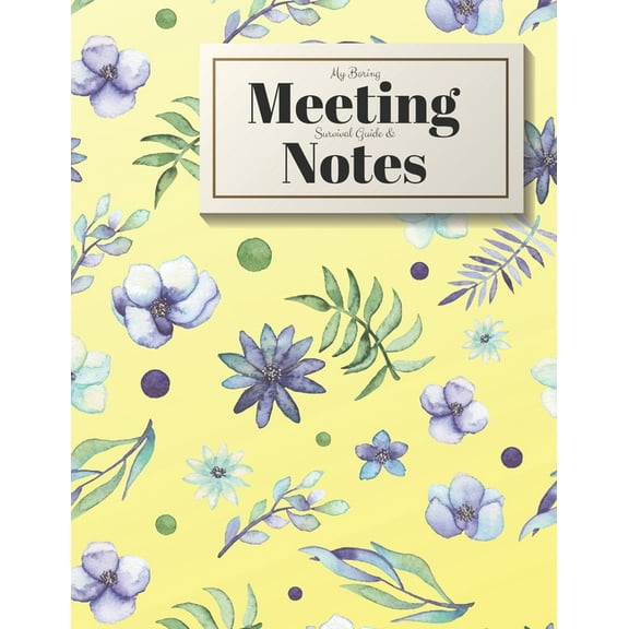 My Boring Meeting Survival Guide and Notes : 8.5x11 Meeting Notebook and Puzzle Book (Paperback)