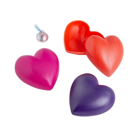 Metallic Heart-Shaped Containers, Party Supplies, Valentine's Day, 12 Pieces