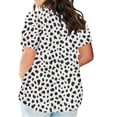 thumbnail image 3 of Aloohaidyvio Plus Size Shirts for Women,Women's Trendy Polka Dot Print T Shirts Summer Soft Basic Tees Short Sleeve V Neck Tunic Tops Loose Dressy Blouse, 3 of 5