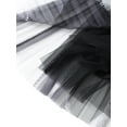 thumbnail image 5 of KOMOO Women Tutu Tulle Skirt Plaid Print Elastic High Waist Layered Midi Skirt Floral Lace Embroidery Mesh A-Line Skirt, 5 of 6